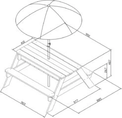 AXI Nick Zand & Water Picknicktafel In Antraciet/Bruin - Parasol Blauw/Wit - Picknick Tafel Voor Kinderen Van Hout -Optimaal Tuinmeubel Winkel 1200x1159 1