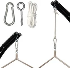 Metalen Ophangset Tot 160kg - Massieve Bevestiging Set Voor Hangstoel Hangmat - Plafond Wand Montage -Optimaal Tuinmeubel Winkel 1200x1159