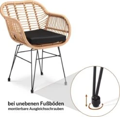 Casaria Polyrotan Kuipstoel Bali - Met Kussens – 2 Stuks -Optimaal Tuinmeubel Winkel 1200x1165