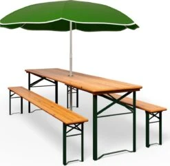 Casaria Tuinset Hout – 2 Banken 1Tafel Inklapbaar - 170x46x75cm -Optimaal Tuinmeubel Winkel 1200x1170 3