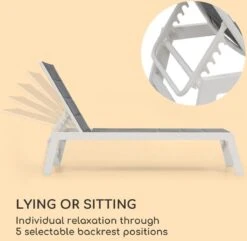 Blumfeldt Renazzo Lounge Ligstoel - Ligbed Voor De Tuin - Aluminium Tuinstoel - 6 Standen - Waterafstotend - Bekleding Van 70 % Pvc En 30 % Polyetheen - Grijs -Optimaal Tuinmeubel Winkel 1200x1171 1