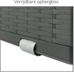Verrijdbare Tuinkussen Opbergbox - Rattan Look - Zwart - 350 Liter -Optimaal Tuinmeubel Winkel 1200x1173 1