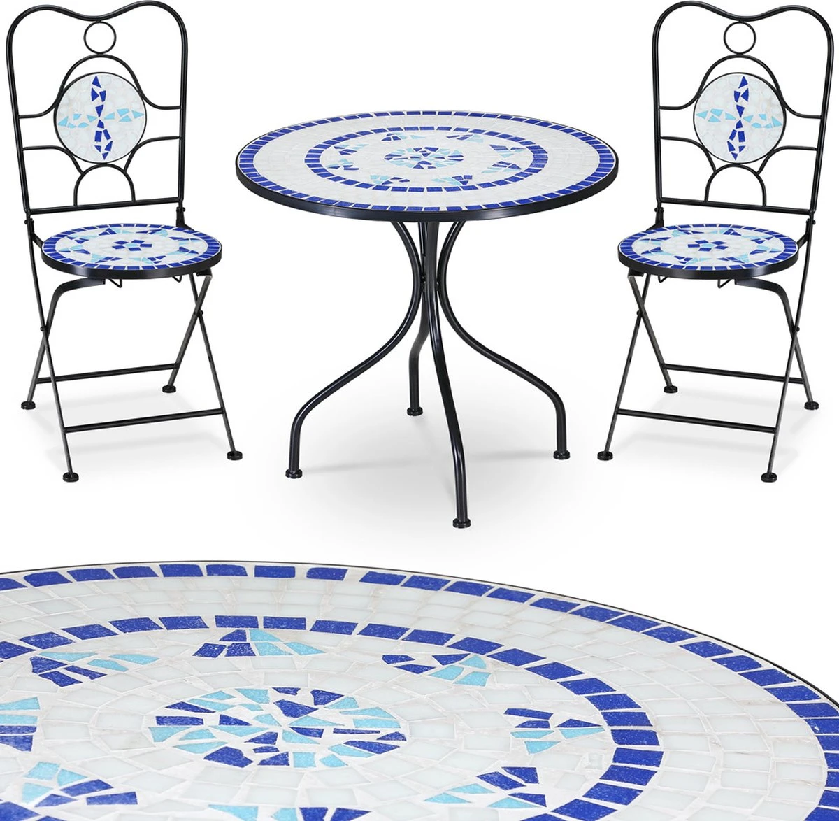 Merkloos Mozaïek Bistroset Neptun - 3-delig 1 Merkloos Mozaïek Bistroset Neptun - 3-delig