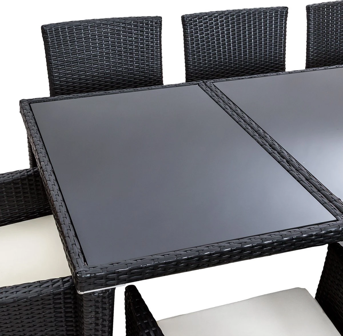 Tectake - Tuinmeubelset - 8 Persoons - Zwart 3 Tectake - Tuinmeubelset - 8 Persoons - Zwart - Afbeelding 3