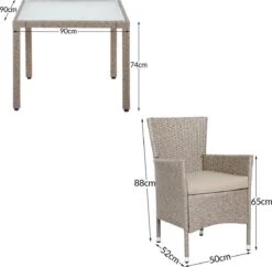 Casaria Polyrattan Tuinset - 4 Stoelen & Tafel 90x90 Cm - Beige Grijs 19 Casaria Polyrattan Tuinset - 4 Stoelen & Tafel 90x90 Cm - Beige Grijs -Optimaal Tuinmeubel Winkel 1200x1175 4