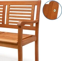 Casaria Tuinbank - FSC®-Gecertificeerd Eucalyptushout - 153cm Bruin -Optimaal Tuinmeubel Winkel 1200x1177 1