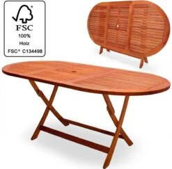 Merkloos Tuintafel Acaciahout - 160x85x75cm - FSC-gecertificeerd -Optimaal Tuinmeubel Winkel 1200x1180 3
