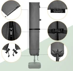 Kingsleeve Parasolhoes Tot Ø 330cm - Weerbestendig Robuust - Grijs -Optimaal Tuinmeubel Winkel 1200x1181 2