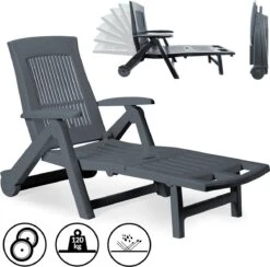 Casaria Ligstoel Zircone – Verstelbaar/Wielen Tot 120 Kg – Antraciet -Optimaal Tuinmeubel Winkel 1200x1184