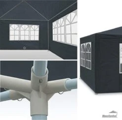 MaxxGarden Partytent - Paviljoen - 3x4m - Incl. Zijwanden - Waterdicht - Antraciet -Optimaal Tuinmeubel Winkel 1200x1184 3