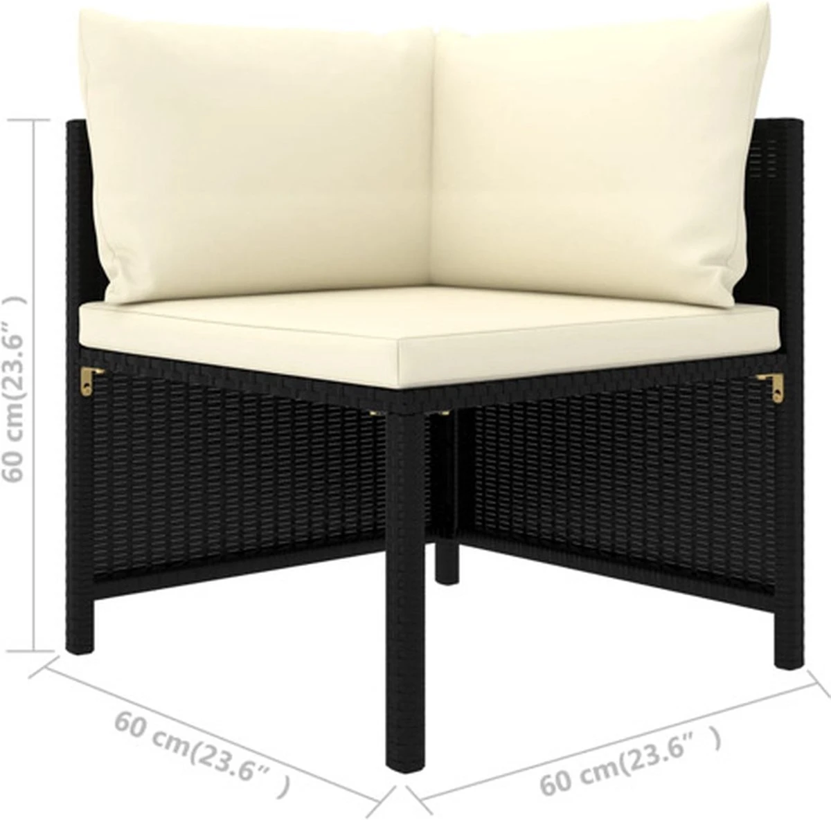 VidaXL 4-delige Loungeset Met Kussens Poly Rattan Zwart 2 VidaXL 4-delige Loungeset Met Kussens Poly Rattan Zwart - Afbeelding 2