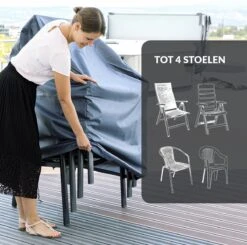 Chefarone Beschermhoes Tuinstoelen - Tuinstoelen Hoes - Tuinmeubelen - Weerbestendig - UV-bescherming - Grijs -Optimaal Tuinmeubel Winkel 1200x1190 3