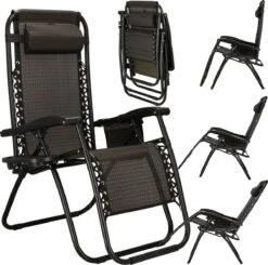 Springos Tuinstoel | Ligstoel | Opvouwbaar | Verstelbaar | Ergonomische Hoofdsteun | Bruin / Zwart -Optimaal Tuinmeubel Winkel 1200x1191 1