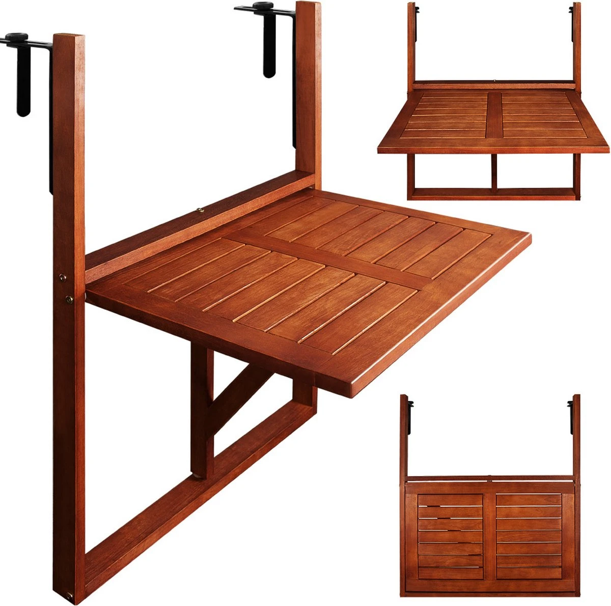 Merkloos Casaria Balkontafel - FSC®-Gecertificeerd Acaciahout – Hangend – Bruin 4 Merkloos Casaria Balkontafel - FSC®-Gecertificeerd Acaciahout – Hangend – Bruin - Afbeelding 4