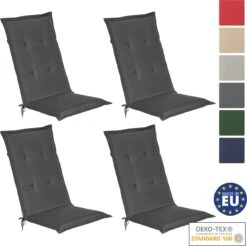 Beautissu Loft HL – Set Van 4 Tuinkussens Hoge Rug 120x50x6 Cm Kussen Grafiet Grijs Tuinstoelkussens Zitkussen Tuinstoel -Optimaal Tuinmeubel Winkel 1200x1194 5