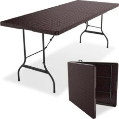 LifeGoods Klaptafel - Inklapbaar - 180 Cm - 6 Tot 8 Personen - Bruin