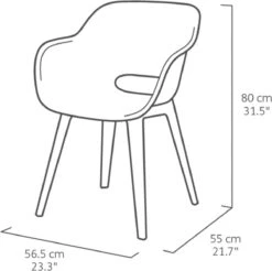 Allibert Akola Tuinstoelen - 2 Stuks -56,5x55x80cm - Donkergrijs -Optimaal Tuinmeubel Winkel 1200x1196 1