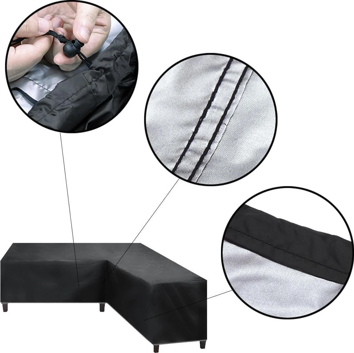 Merkloos Beschermhoes Voor Lounge Set - 215x87x80cm - Zwart - Tuin Set Beschermer - Afdekhoes Voor Lounge Bank - De Ideale Bescherming Voor Je Tuinmeubelen 6 Merkloos Beschermhoes Voor Lounge Set - 215x87x80cm - Zwart - Tuin Set Beschermer - Afdekhoes Voor Lounge Bank - De Ideale Bescherming Voor Je Tuinmeubelen - Afbeelding 6