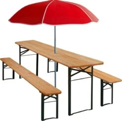 Casaria Tuinset Hout – 2 Banken 1Tafel Inklapbaar - 170x46x75cm -Optimaal Tuinmeubel Winkel 1200x1197 15