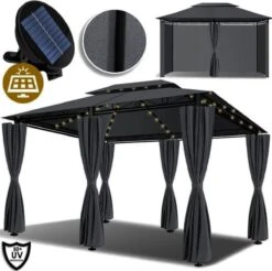 El Jardin - Partytent - 4x3 - Waterdicht Dak - Wanden - Solar - Antraciet Paviljoen 10 El Jardin - Partytent - 4x3 - Waterdicht Dak - Wanden - Solar - Antraciet Paviljoen -Optimaal Tuinmeubel Winkel 1200x1197 9