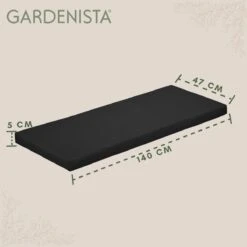 Gardenista Tuinbankkussen - Patio Meubilair Buiten 3-zitter BankKussen Voor Tuin -tuinkussen Voor Tuin Bank - Zachte En Lichtgewicht Waterbestendig Materiaal - 140cm X 47cm -Optimaal Tuinmeubel Winkel 1200x1198 24