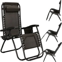 Springos Tuinstoel | Ligstoel | Opvouwbaar | Verstelbaar | Ergonomische Hoofdsteun | Bruin / Zwart -Optimaal Tuinmeubel Winkel 1200x1198