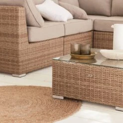 Premium Loungeset - VITTORIA - Rond Wicker– 5 Plaatsen, Naturel/beige -Optimaal Tuinmeubel Winkel 1200x1200 1016