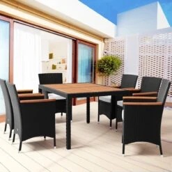 Deuba Polyrattan Tuinset Verona - 6 Stoelen + 1 Tafel Zwart -Optimaal Tuinmeubel Winkel 1200x1200 1072