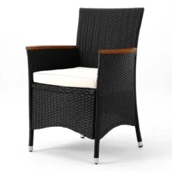 Deuba Polyrattan Tuinset Verona - 6 Stoelen + 1 Tafel Zwart -Optimaal Tuinmeubel Winkel 1200x1200 1073