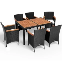 Deuba Polyrattan Tuinset Verona - 6 Stoelen + 1 Tafel Zwart -Optimaal Tuinmeubel Winkel 1200x1200 1076
