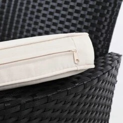 Casaria Tuinbank Polyrattan – 2 Zitter Incl. Tafel & Kussens – Zwart -Optimaal Tuinmeubel Winkel 1200x1200 1079