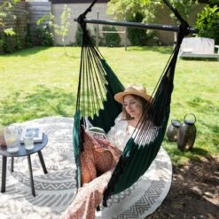 Vita5 XXL Hangstoel | Binnen&Buiten Hangnest | Incl. 2 Kussens En Boekenvak | Volwassenen&Kinderen | Hangmatstoel Tot 225kg | Donkergroen -Optimaal Tuinmeubel Winkel 1200x1200 109