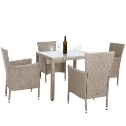 Casaria Polyrattan Tuinset - 4 Stoelen & Tafel 90x90 Cm - Beige Grijs 17 Casaria Polyrattan Tuinset - 4 Stoelen & Tafel 90x90 Cm - Beige Grijs -Optimaal Tuinmeubel Winkel 1200x1200 1124