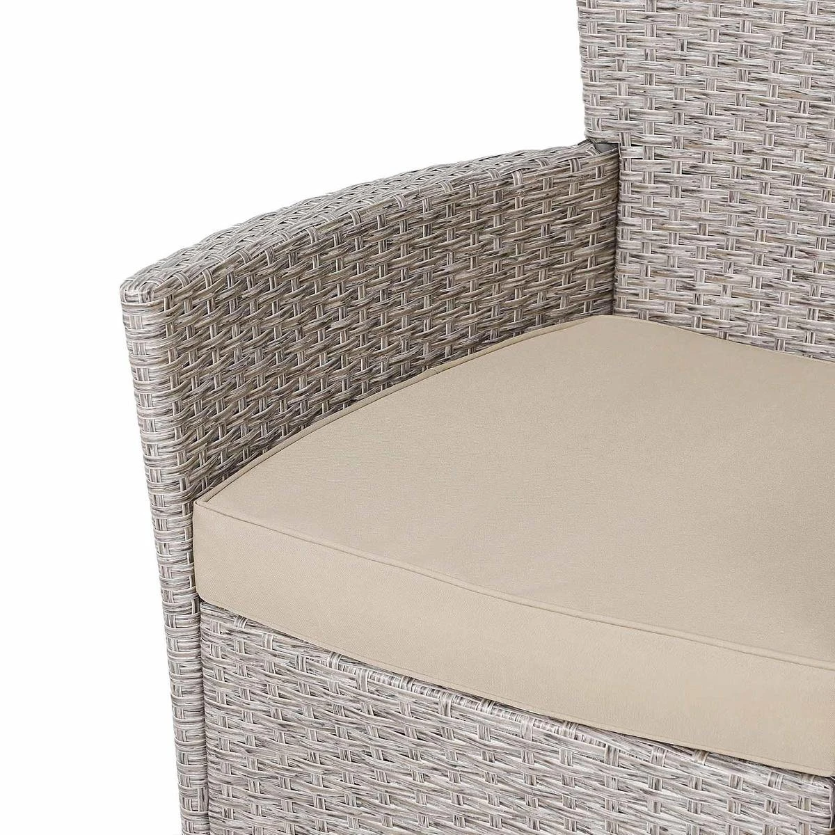 Casaria Polyrattan Tuinset - 4 Stoelen & Tafel 90x90 Cm - Beige Grijs 11 Casaria Polyrattan Tuinset - 4 Stoelen & Tafel 90x90 Cm - Beige Grijs - Afbeelding 11