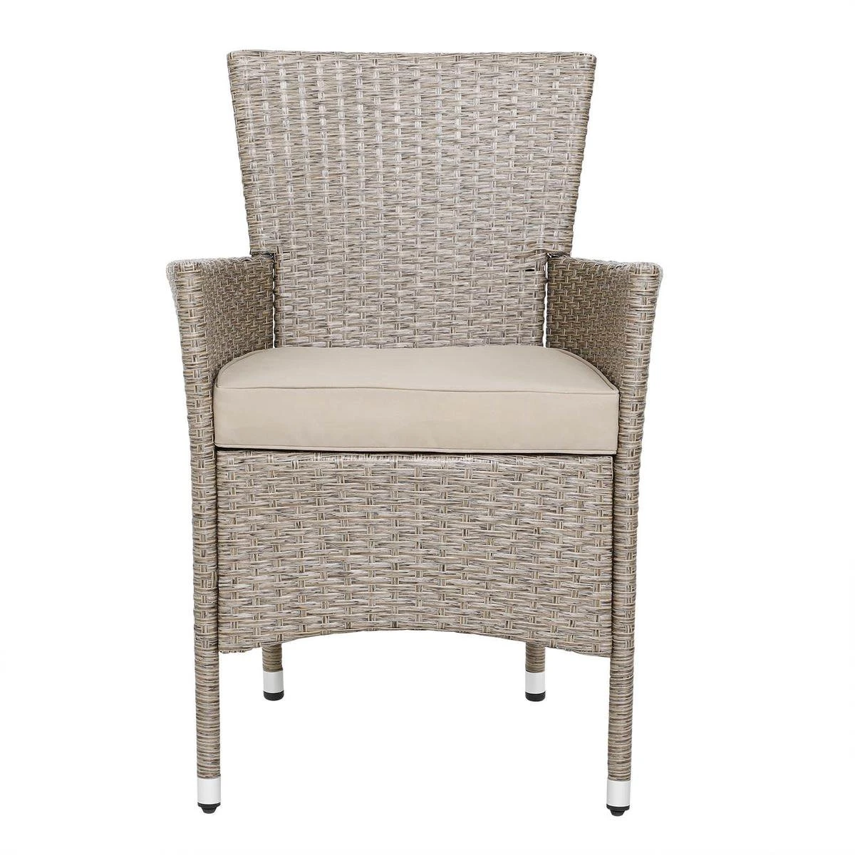 Casaria Polyrattan Tuinset - 4 Stoelen & Tafel 90x90 Cm - Beige Grijs 12 Casaria Polyrattan Tuinset - 4 Stoelen & Tafel 90x90 Cm - Beige Grijs - Afbeelding 12