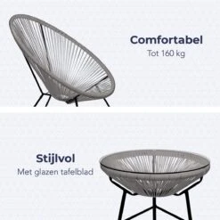 LifeGoods Acapulco Bistroset - 3-Delig - Tuinset Met Bijzettafel - Grijs 12 LifeGoods Acapulco Bistroset - 3-Delig - Tuinset Met Bijzettafel - Grijs -Optimaal Tuinmeubel Winkel 1200x1200 1155