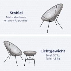 LifeGoods Acapulco Bistroset - 3-Delig - Tuinset Met Bijzettafel - Grijs 13 LifeGoods Acapulco Bistroset - 3-Delig - Tuinset Met Bijzettafel - Grijs -Optimaal Tuinmeubel Winkel 1200x1200 1156
