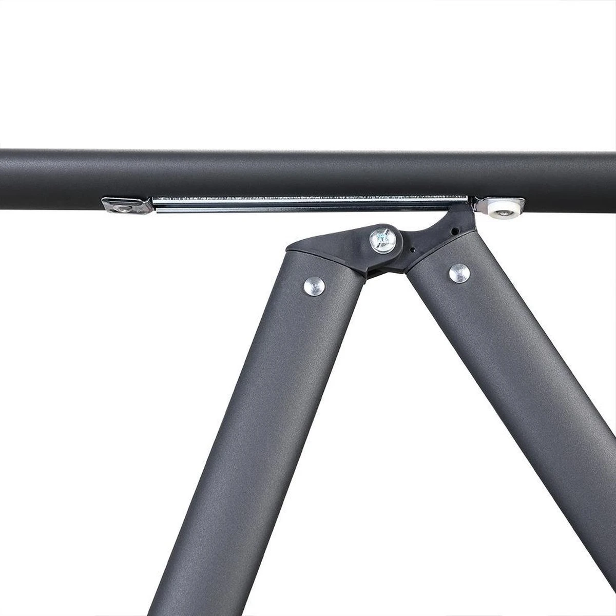 Tuinset 4 + 1 Klapstoelen Tuintafel – Aluminium 80x80cm - Grijs 16 Tuinset 4 + 1 Klapstoelen Tuintafel – Aluminium 80x80cm - Grijs - Afbeelding 16