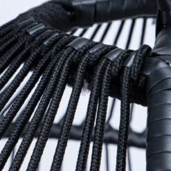 Merkloos Hangstoel Norway - Zwart Wicker & Touw Luxe Egg Hangstoel Met Dikke Antraciete Kussens Met Frame - Inklapbare Basket -Optimaal Tuinmeubel Winkel 1200x1200 118