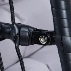 Merkloos Hangstoel Norway - Zwart Wicker & Touw Luxe Egg Hangstoel Met Dikke Antraciete Kussens Met Frame - Inklapbare Basket -Optimaal Tuinmeubel Winkel 1200x1200 120