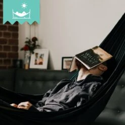 Dubbele Hangmat Zwart Met Spreidstok - 1 Of 2 Persoons - Lig Oppervlak 190x150cm - Lengte 260cm -Optimaal Tuinmeubel Winkel 1200x1200 1282