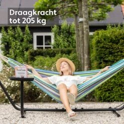 Vita5 Hangmat Met Standaard – 2 Persoons – Incl. Bekerhouder – 205kg Draaggewicht – Groen/Blauw 17 Vita5 Hangmat Met Standaard – 2 Persoons – Incl. Bekerhouder – 205kg Draaggewicht – Groen/Blauw -Optimaal Tuinmeubel Winkel 1200x1200 1318