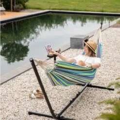 Vita5 Hangmat Met Standaard – 2 Persoons – Incl. Bekerhouder – 205kg Draaggewicht – Groen/Blauw 23 Vita5 Hangmat Met Standaard – 2 Persoons – Incl. Bekerhouder – 205kg Draaggewicht – Groen/Blauw -Optimaal Tuinmeubel Winkel 1200x1200 1321