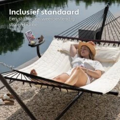 Vita5 Hangmat Met Standaard En Spreidstok – 2 Persoons – Incl. Bekerhouder - Afneembaar Kussen – Uv-bestendig – Beige 14 Vita5 Hangmat Met Standaard En Spreidstok – 2 Persoons – Incl. Bekerhouder - Afneembaar Kussen – Uv-bestendig – Beige -Optimaal Tuinmeubel Winkel 1200x1200 1323