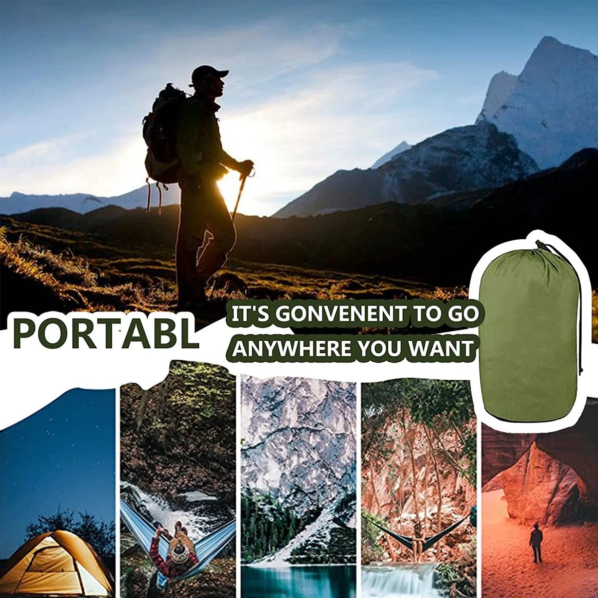 IBright Hangmat XXL - Complete Set – Incl. Karabijnhaken En Riemen - Tot 200 Kg - 270x140cm - Leger Groen 2 IBright Hangmat XXL - Complete Set – Incl. Karabijnhaken En Riemen - Tot 200 Kg - 270x140cm - Leger Groen - Afbeelding 2