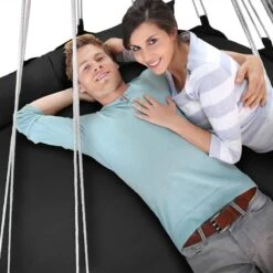 Hangnest Voor Binnen & Buiten. Met Groot En Dik Kussen Voor Volwassenen & Kinderen. Belastbaar Tot 125 Kg. VITA5 (Zwart) -Optimaal Tuinmeubel Winkel 1200x1200 158