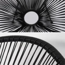 Set Van 2 Design Stoelen Ei-vormig - Acapulco Zwart - Stoelen 4 Poten Retro Design, Plastic Koorden, Binnen/buiten -Optimaal Tuinmeubel Winkel 1200x1200 163