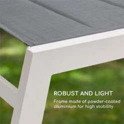 Blumfeldt Renazzo Lounge Ligstoel - Ligbed Voor De Tuin - Aluminium Tuinstoel - 6 Standen - Waterafstotend - Bekleding Van 70 % Pvc En 30 % Polyetheen - Grijs -Optimaal Tuinmeubel Winkel 1200x1200 168