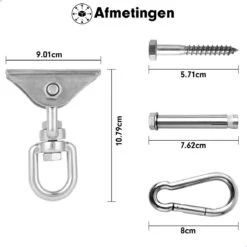 Luxe Ophangsysteem - 180° Schommelen, 360° Roteerbaar - Plafondhaak - Ophanghaak - Hangstoel Buiten - Hangstoel Binnen – Schommelstoel - Schommel - Bokszakken - RVS - Nederlandse Handleiding - 14 Luxe Ophangsysteem - 180° Schommelen, 360° Roteerbaar - Plafondhaak - Ophanghaak - Hangstoel Buiten - Hangstoel Binnen – Schommelstoel - Schommel - Bokszakken - RVS - Nederlandse Handleiding - -Optimaal Tuinmeubel Winkel 1200x1200 17