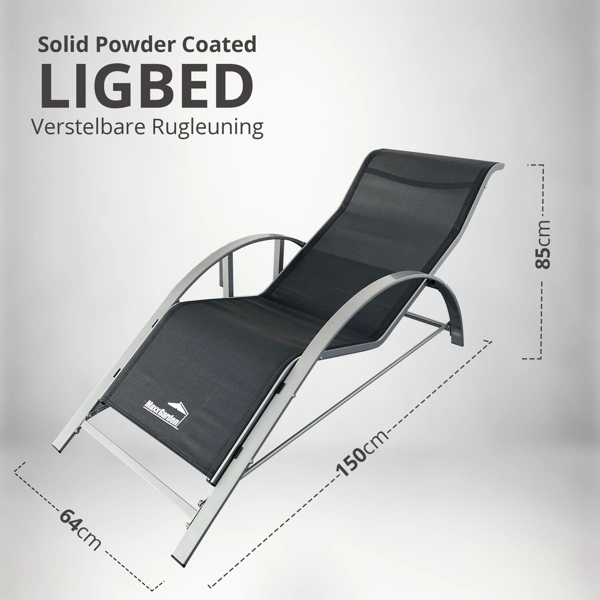 MaxxGarden Ligbed Set - 2 Stuks Zwart - Met Tafel - Sun Loungers - Loungebed 8 MaxxGarden Ligbed Set - 2 Stuks Zwart - Met Tafel - Sun Loungers - Loungebed - Afbeelding 8